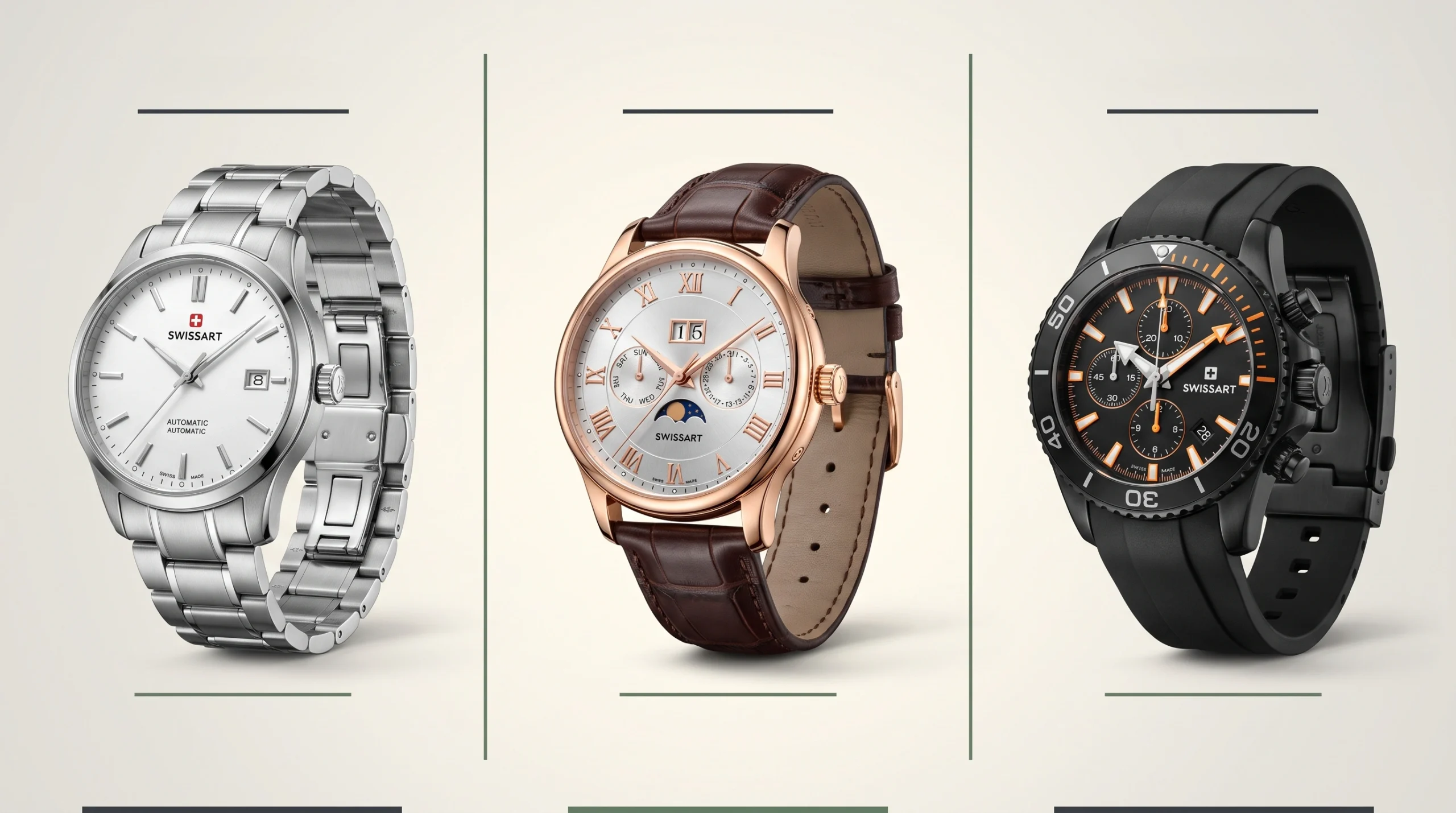 Men's watches comparison infographic