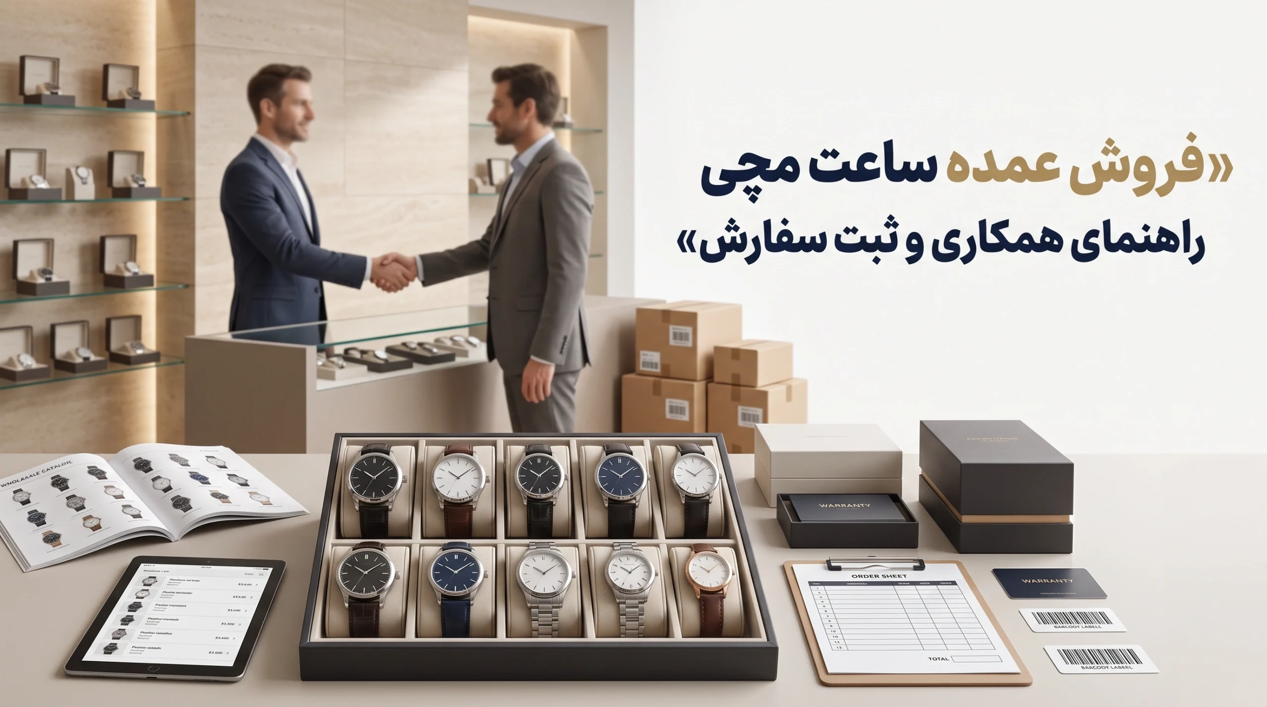 فروش عمده ساعت مچی؛ راهنمای همکاری B2B و ثبت سفارش